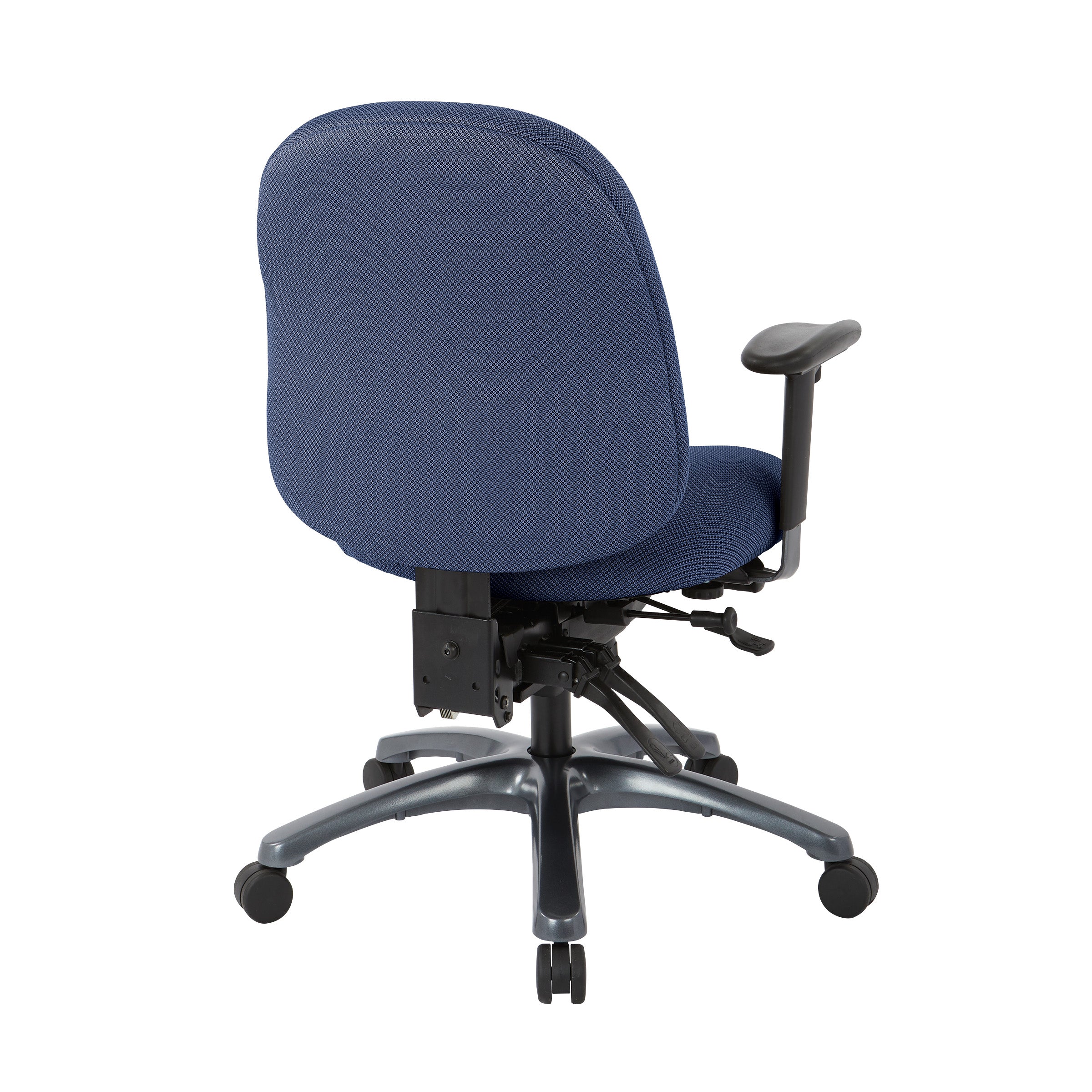 Multi-Function Mid Back Chair with Seat Slider and Titanium Finish Base